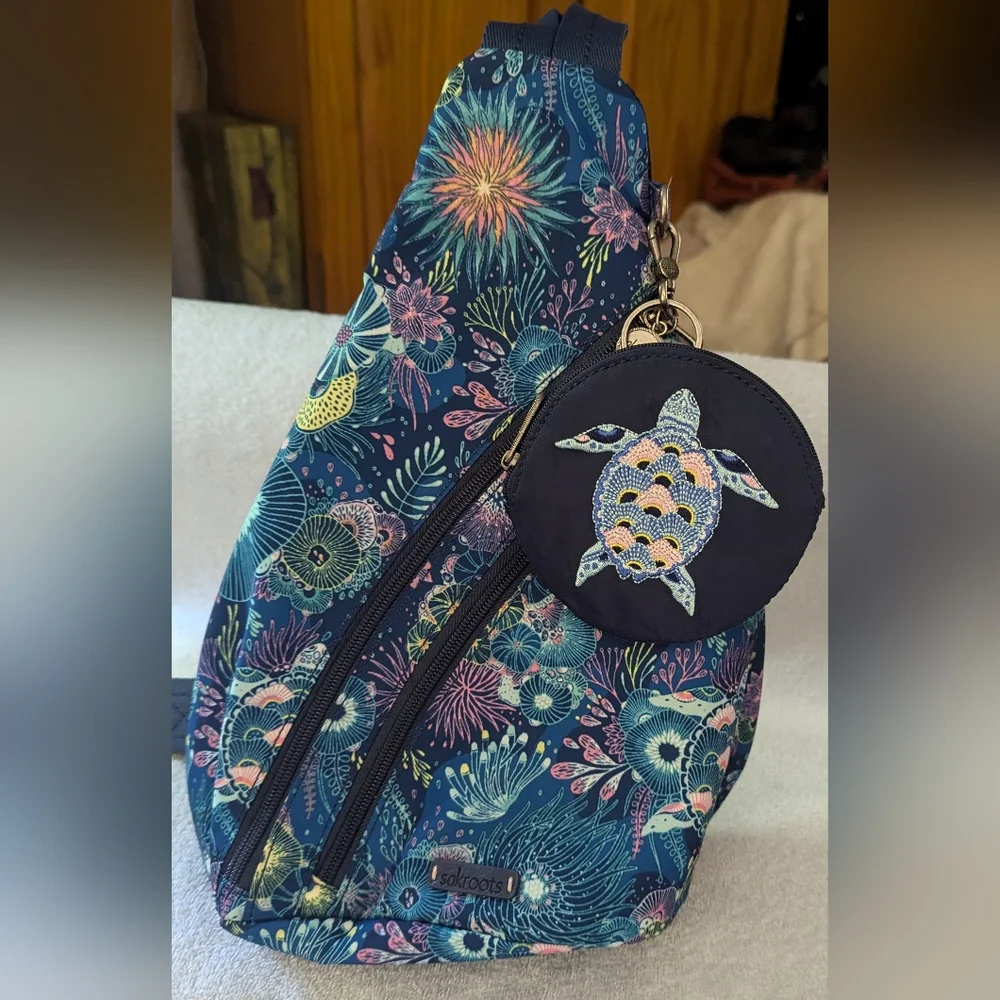 Sakroots on the go sling backpack.